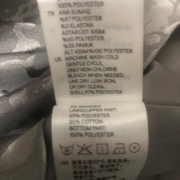 H&M Silver Strapless Ruched Ruffle Cocktail Mini NWT - Picture 13 of 13